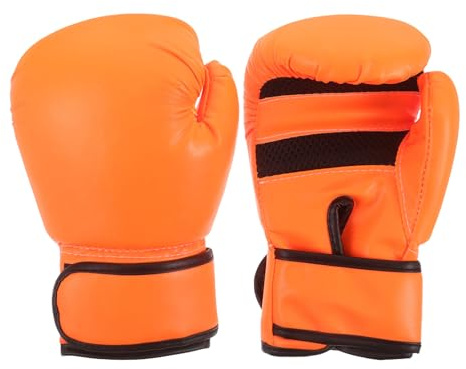 TOYANDONA Children's Boxing Gloves for Martial Arts Training with Excellent Cushioning and Hand Protection Sponge Pu Material Orange Punching Bag Practice Gloves for Boys and Girls