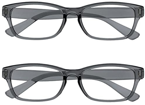 The Reading Glasses Lunettes de Lecture Gris Lecteurs Valeur Set de 2 Hommes Femmes RR77-7 +2,50