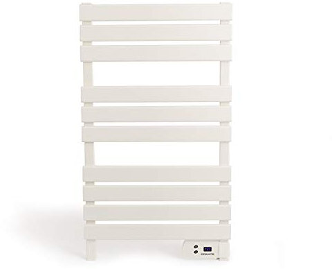 CREATE / Warm Towel 500W / Toallero eléctrico Blanco / 96,9x5x55 cm/para Suelo o Pared, Temporizador, Pantalla LCD, bajo Consumo, termostato