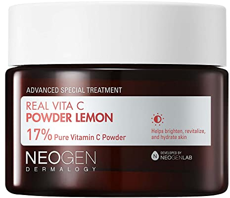 DERMALOGY by NEOGENLAB Vita C Powder Lemon 20 g / 0.70 oz – Brightening Vitamin C Powder with 17% Ascorbic Acid – Mix with Skincare for Radiance Boost – Korean Skincare