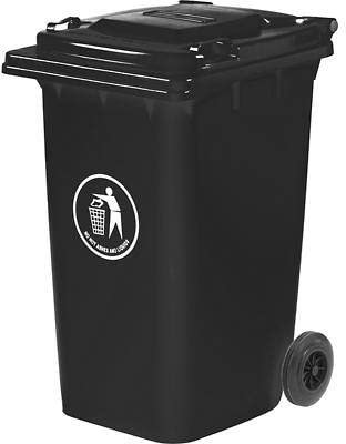 GPC LWB240Y_KGRY Polypropylene Wheel Bin, 240L Capacity, 75cm x 59cm x 100cm, Dark Grey