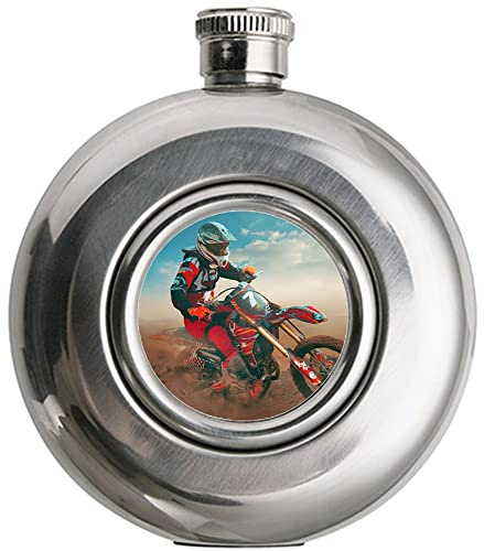 Fiaschetta rotonda personalizzata con foto – Borraccia argentata in acciaio inox da 150 ml – Idea regalo originale stampata per uomo