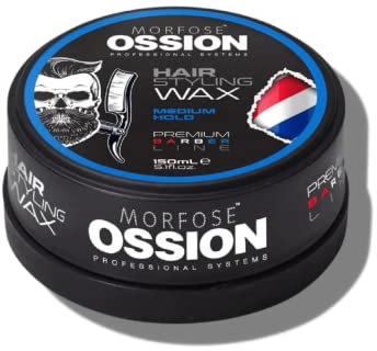 Morfose Barber Wax (Medium Hold), Premium-Haar-Styling-Wachs für Männer, natürlicher Glanz, einfache Anwendung, langlebig, wasserlöslich