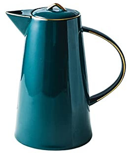 Pitcher Simple Ceramic Pitcher Green Cold Kettle with Handle Light Luxury Teapot for Juice, Coffee, Self-cooling Hot Drinks (50.7 Oz) Hot/Cold Water Carafe (Color : A)