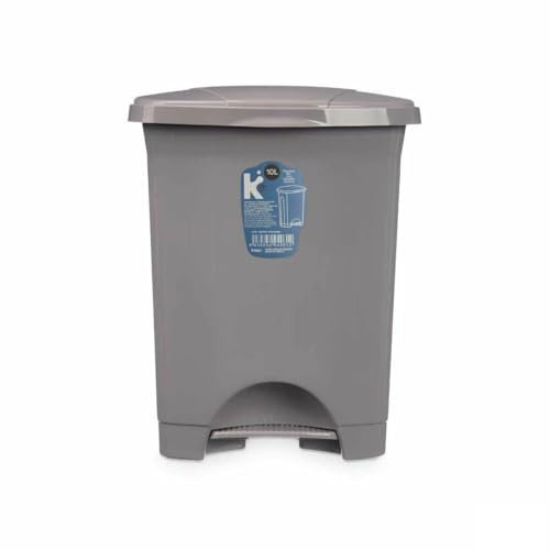 BigBuy Home Pedal Bin Grey Plastic 10L (8 Units)