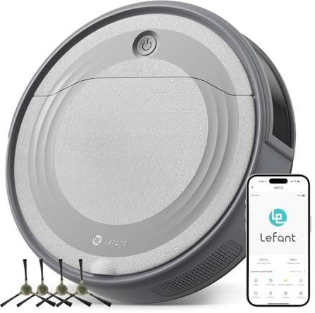 LEFANT Robot Aspirador M310G, 4500 Pa Aspirador Robot, Robot Vacuum Cleaner con Navegación PSD, 150 min Autonomía, Wi-Fi, sin Fregado; Ideal para pelos de Mascota, Alfombras y Suelos Duros