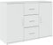vidaXL Sideboard, Kommode mit Schubladen Türen Griffen, Beistellschrank für Wohnzimmer Flur, Anrichte Highboard, Hochglanz-Weiß Holzwerkstoff