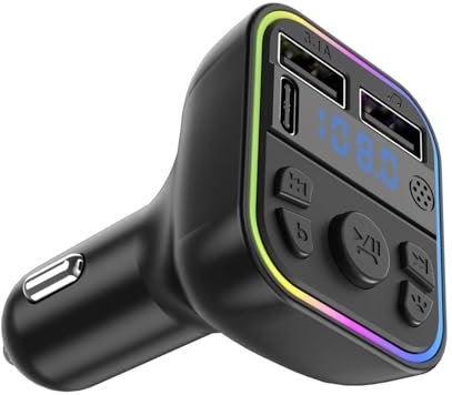 Uhngw FM-Transmitter, FM-Transmitter für Auto - MP3-Musik-Player, kabelloser FM-Radiosender | Anruf- und Audioempfänger, multifunktionaler Autosender für den Außenbereich