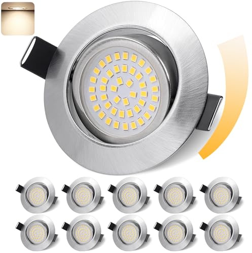 GeyouLux Set med 10 Inbyggda LED-spots 4000K Nickel