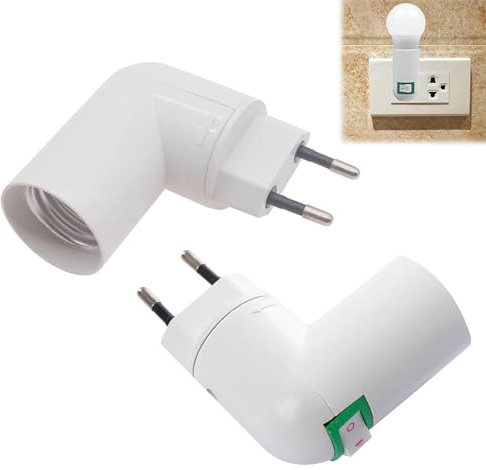 E27 Senza Cavo Attacco,Portalampada E27,Porta Lampada e27 Senza Cavo,con Interruttore,Spina EU,Senza Fili,per Lampada da Garage,Lampada da Parete,Lampada da Cucina (Senza Lampadina),2 pcs