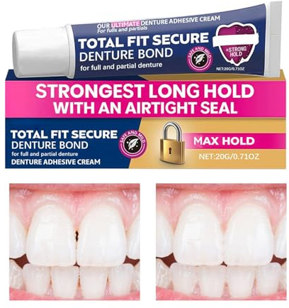 Prótesis dentales Crema adhesiva | Fuerza adhesiva de larga duración con ajuste hermético y comodidad para dentaduras postizas parciales | Fuerte fuerza de adhesión para portadores de dentaduras