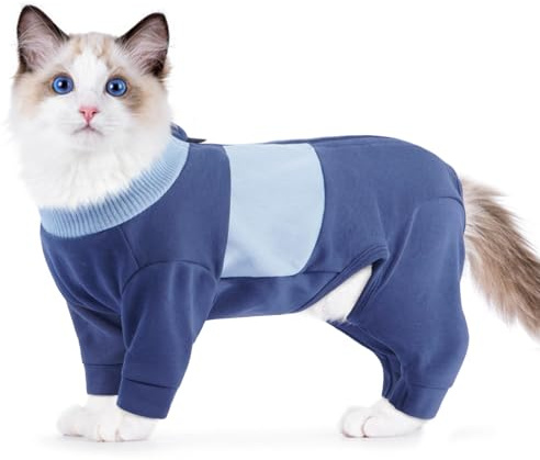 QBLEEV Cat Pajamas Clothes, Soft Cat Recovery Suit Onesie After Surgery