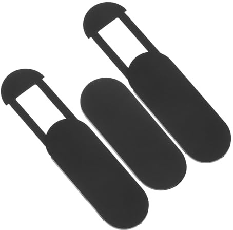 GAROZATION Cubierta Deslizante para Cámara Web 3 Piezas, Tapa Protectora de Lente para Portátil y Tabletas, Adhesiva, Color Negro, Protección de Privacidad para Computadoras y Dispositivos