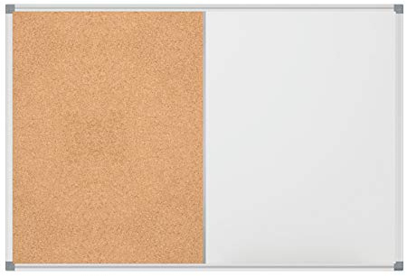 Pizarra combinada Maulstandard, 60 x 45 cm, pizarra blanca, tablón de anuncios magnético, se puede escribir en él, marco de aluminio