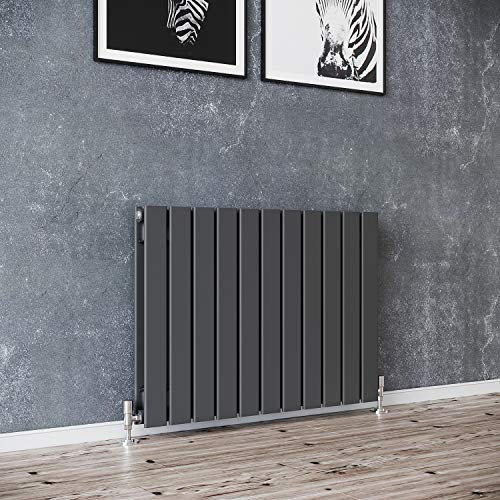 ELEGANT 600x836mm Radiators Flat Panel Horizontal Anthracite Double Radiator Modern Central Heating, Wall Mounted/Up Standing Urban Slimline Column Radiator for Bathroom/Kitchen/Living Room