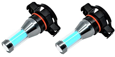 Alla Lighting New 5201 5202 LED Fog Lights Bulbs, 8000K Ice Blue Super Bright COB SMD PS19W PS24WFF 9009 Daytime Running Lights Bulbs