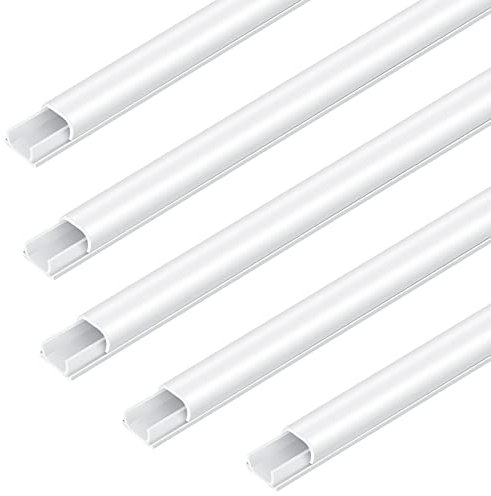 Bolatus - 10 canaletas para Cables, Autoadhesivas, pequeñas, Blancas, para ocultación de Cables, para Pared, para Cables de TV y de Red domésticos, para despacho