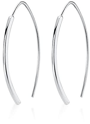 SLUYNZ 925 Sterling Silber Einfädler Ohrringe für Damen - Tropfen Ohrringe Creolen Ohrhänger Hängend