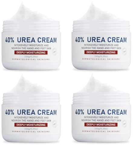 OUKEYA Crema all'Urea al 40%, Crema per Piedi all'Urea per Pelle Secca e Screpolata, Lozione all'Urea al 40% per Piedi Massima Forza (150 g (Confezione da 4))