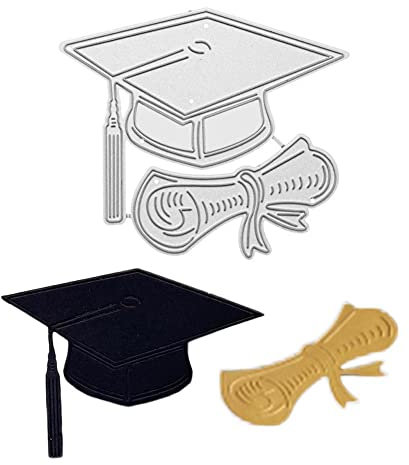 Stanzformen für Abschluss, Hut, Zertifikat, Metall, zum Basteln, für Grußkarten, Stanzschablonen, zum Selbermachen, für Papieralbum, Dekoration