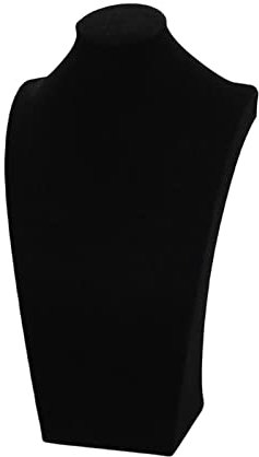 Busto in velluto per gioielli, espositore per collane, manichino per busto, ciondolo per catene, espositore per boutique, busto (nero, 40 cm)