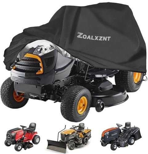 Cubierta para Tractor Impermeable，Cubierta para Cortacésped con Cordón,Cubierta para Tractores de Césped Anti Viento,Funda para Cortacésped 420D Oxford (170*61*117cm,Negro)