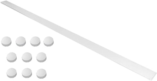 Papiertiger Wandleisten selbstklebend weiß 100x5cm mit Magneten (Weiß, mit 10 Magneten 24mm)