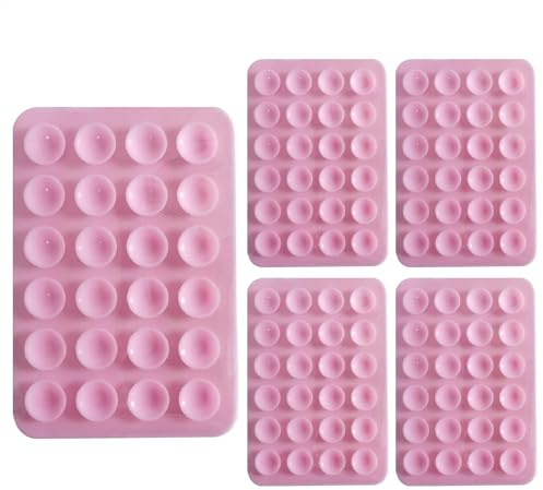 Telefonfodral med sugpropp – silikonfodral med sugpropp | lätt att montera telefonfodral i silikon, halkfritt självhäftande magnetisk telefonhållare telefontillbehör för selfies rosa