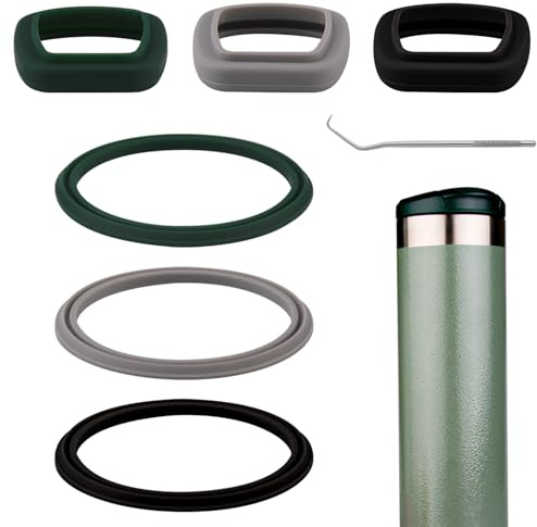 (7 Pack) ubber Seal Replacement for Stanley AeroLight Transit Bottle,Seal Gasket for Stanley AeroLight 16oz/20oz Transit Bottle Leak Proof Insulated Travel Tumbler (7, Black/Gray/Green)