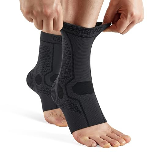 CAMBIVO Sprunggelenkbandage 2 Pack, Knöchelbandage Damen und Herren, Bandage Fußgelenk Linderung von Fußschmerzen, Fußbandage geeignet für Fitness, Alltag und Arbeit