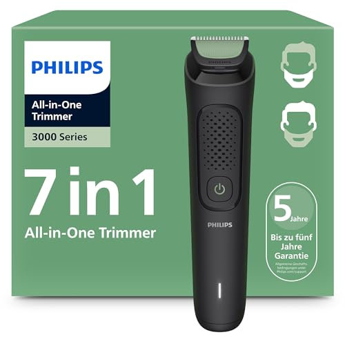Rifinitore Philips Multigroom serie 3000 tutto in uno 7 in 1 - Rifinitore per barba e capelli, Lame autoaffilanti delicate sulla pelle, 10 impostazioni di lunghezza, Modello MG3930/15