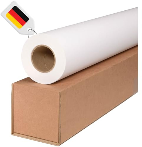 CABRO Rouleau de papier pour traceur 80 g/m² - 914 mm x 50 m | Gaine 50 mm | Papier blanc non couché CAO & jet d'encre pour dessins techniques et plans