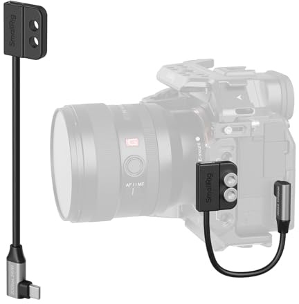 SMALLRIG Cavo USB-C maschio a femmina [20 Gbps, 240 W], con viti da 1/4 -20 per gabbia della fotocamera, piastra di montaggio a forma di L, cavo USB 3.2 Gen 2x2 per trasferimento dati rapido e