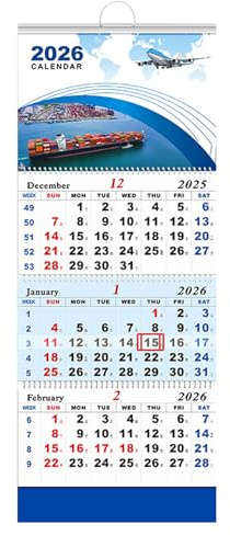 3-month Calendar - 33x83.5 CM | 4 Fold Wall Calendar, Large Vertical Hangable Wall Display Planner, Full Year Family Hanging Calendars For Holidays Home Office & Work Organisers