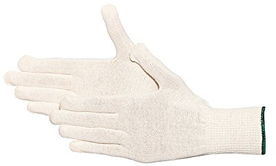 Jah 2183 - Guantes de punto de algodón, 12 pares, finos, color natural, talla 8