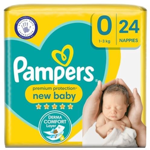 Pampers Baby Windeln Größe 0 (1.5-2.5kg) Premium Protection, 24 Stück, Pampers Weichster Komfort Und Schutz