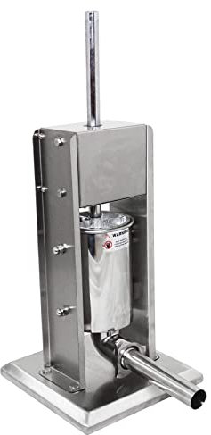 KuKoo - Insaccatrice Manuale per Salsicce da 7 Litri in Acciaio Inox com 5 Imbuti Diversi Gratuiti per Salsiccie fatte a Mano Adatta per Attività Commerciali e Domestiche