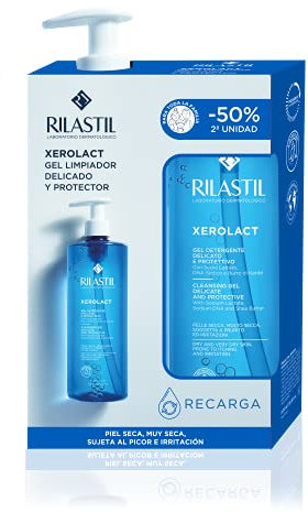 Rilastil Xerolact - Pack Gel Sin Jabón de higiene Diaria para Piel Seca o muy Seca, Limpia, Calma e Hidrata 750 ML