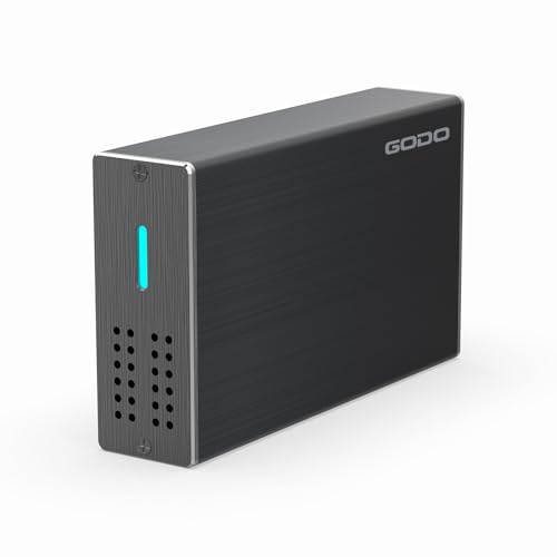 GODO 2.5 inch Dual Bay Hard Drive Enclosure,USB3.0 to 2.5 SATA I/II/III HDDs SSDs RAID External Enclosure,Support UASP Trim & Max 16TB,RAID 0/1/JBOD/PM Mode,Aluminum,Black
