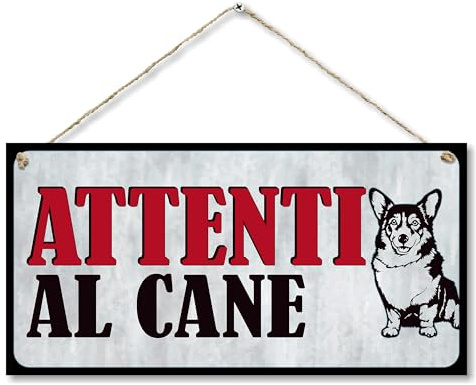 CARISPIBET Attenzione al cane! Cartelli di avvertimento per la vostra casa cartelli per proprietari di cani cartelli per esterni cartello per porta del giardino 15 x 30 cm