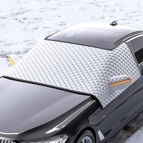 FURREN Couverture Pare Brise Voiture Hiver pour VW T ROC SUV 2017-2019 2020 2021 2022 2023, Épaissi Magnétique Bâche Pare Brise Anti Givre, Neige, Glace, Pluie UV Couverture Protection,M