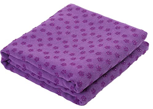 Weddflower Yoga-Handtuch Nicht-Rutsch-Yoga-Decke Schnell trockene Mikrofaser Extra für heißes und Pilates Purple