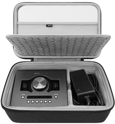 Geekria Funda de transporte para interfaz de audio, bolsa de viaje rígida compatible con audio universal Apollo Twin X DUO/Apollo Twin X QUAD/Apollo Twin X DUO Gen 2/Apollo Twin X QUAD Gen 2 (gris