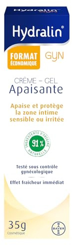 Hydralin Gyn Crème Gel Intime Femme Calmant - Calme Irritations et Sensations d'Inconfort dès 30 Secondes - Sans Savon, Sans Parfum, pH Physiologique - Fabriqué en France - Flore Intime Femme - 35g