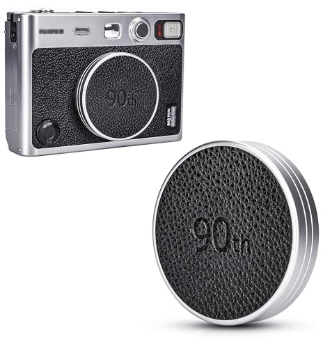 Retro Leather Lens Cap for Fujifilm Insta Mini EVO, Aluminum Anti-Dust Anti-Scratches Lightweight Camera Lens Cover with Soft EVA Interior, Accessories for Fuji Mini Evo Lens Protection Cover