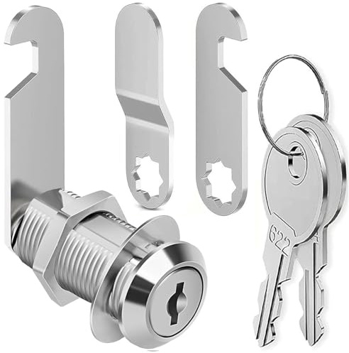 Litensh Cerradura de Seguridad de Metal con Llaves, Cerradura Buzon, Cerradura Taquilla Vestuario, Cerradura de Palanca Cerradura de Levas para Puerta de Armario Buzón Archivos (1, 35mm)