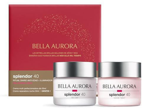 Bella Aurora Splendor 40 Set Anti-Edad e Iluminador, Crema Día y Noche para Piel Normal-Seca, 2 x 50ml, Ritual Diario Multi-Perfeccionador