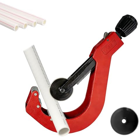 50-120mm Pipe Cutter with Replacement Blades, Adjustable PVC Pipe Cutter, Aluminum Alloy Body, Pipe Tubing Cutter Tool for Cutting PVC PPR PE Pipe Tubes
