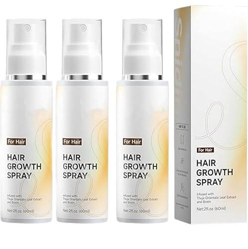 2026 hårväxtsspray 60 ml – naturlig rosmarinolja för hårväxt, icke-fetande, mot håravfall och tunnare hår, biotin och cypresextrakt, lätt hårbottenspray (3 st)