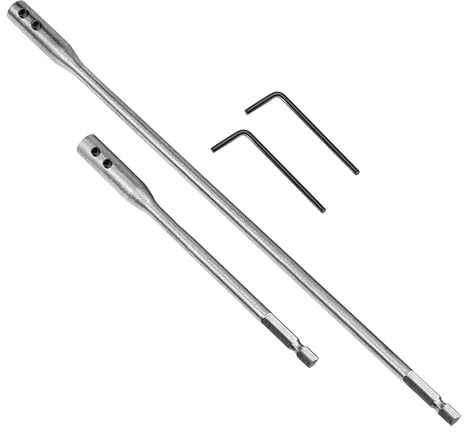 Estensioni per trapano con gambo esagonale da 1/10 cm, 2 pezzi, asta in acciaio per punte di precisione per legno, barenatura del legno, asta di prolunga